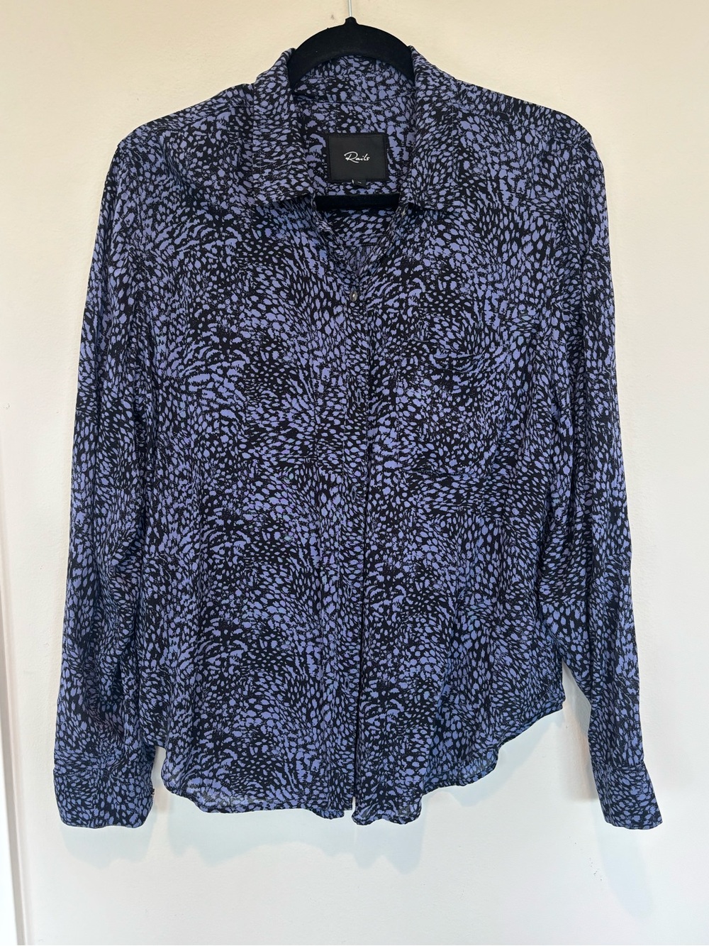 Rails Women's Blue and Black Abstract Button-Down Shirt